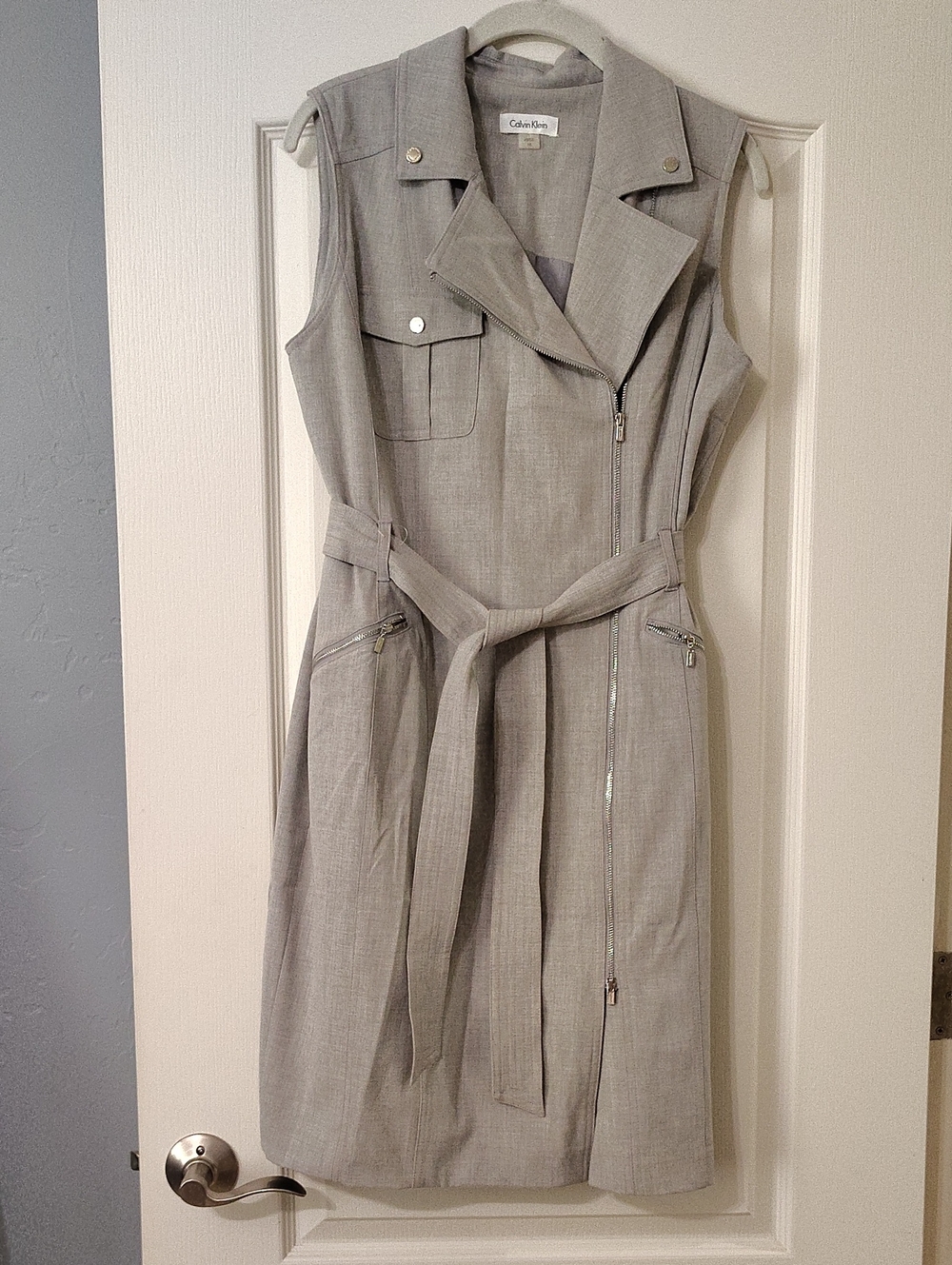 Calvin Klein Gray Zip Dress Size 10  NWOT
